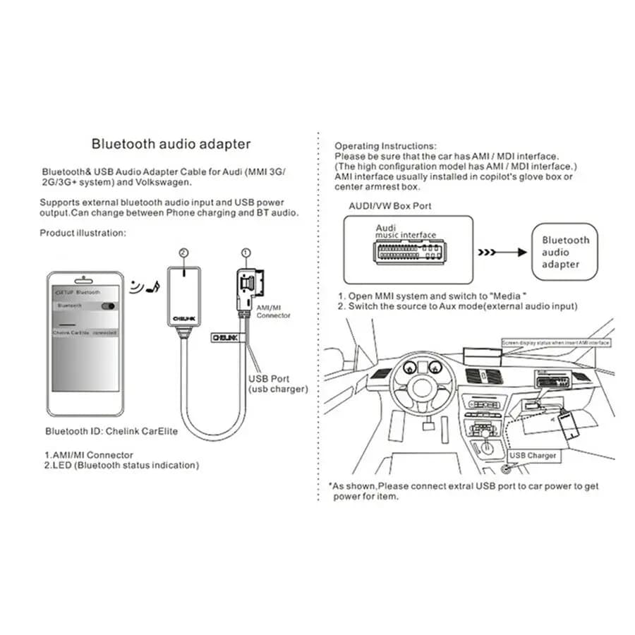 Adaptateur audio AUX sans fil, Bluetooth 5.0, AMI, MMI, MDI, 2G, 3G, 3G, Radio, Nouveau