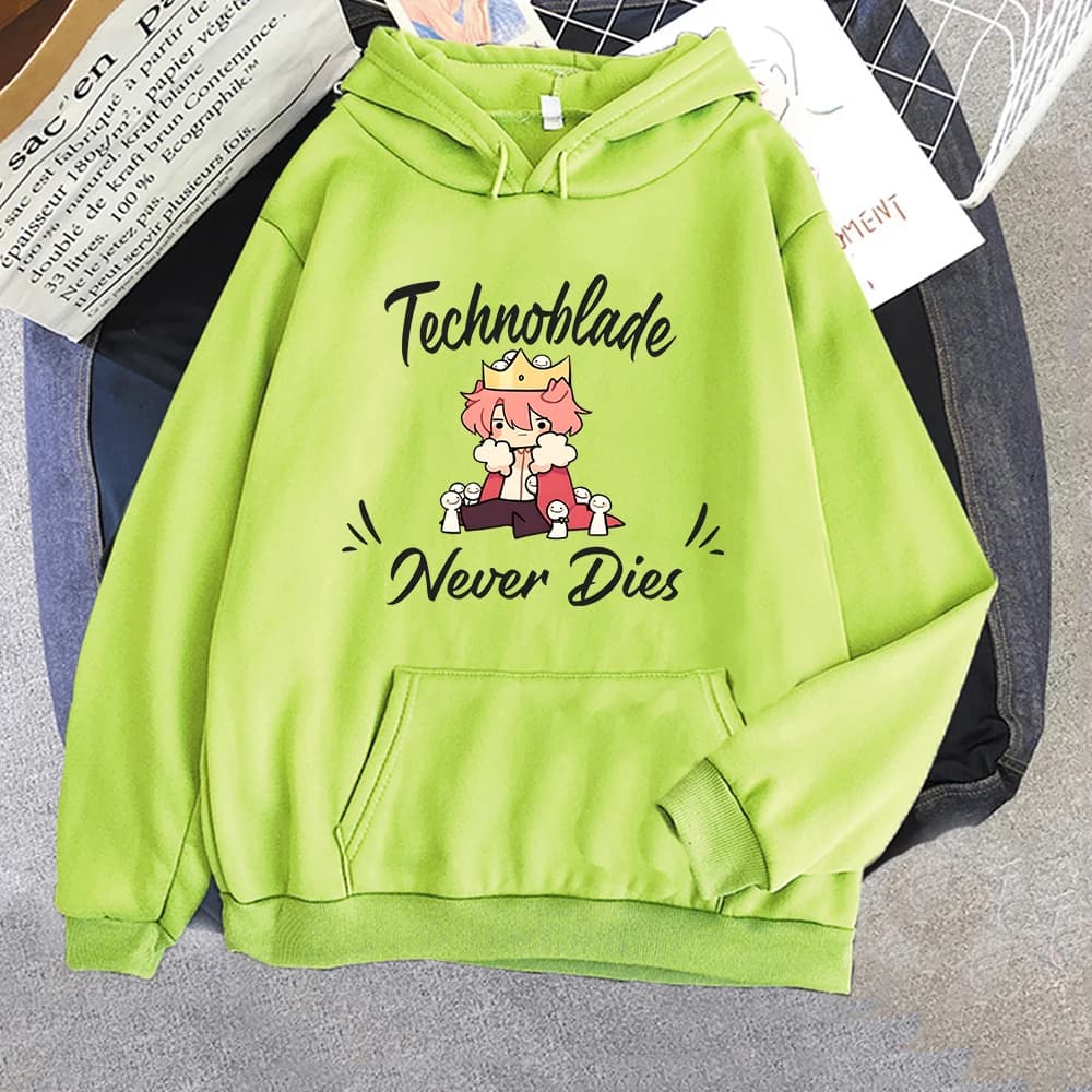 REPLSMP-Sweat à capuche Technoblade Never Dies pour hommes et femmes, sweat-shirt imprimé dessin ani