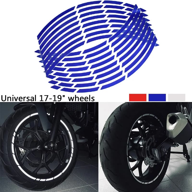 Bandes réfléchissantes pour jante de moto et voiture, 16 pièces, 17 "18", autocollants pour pneus de