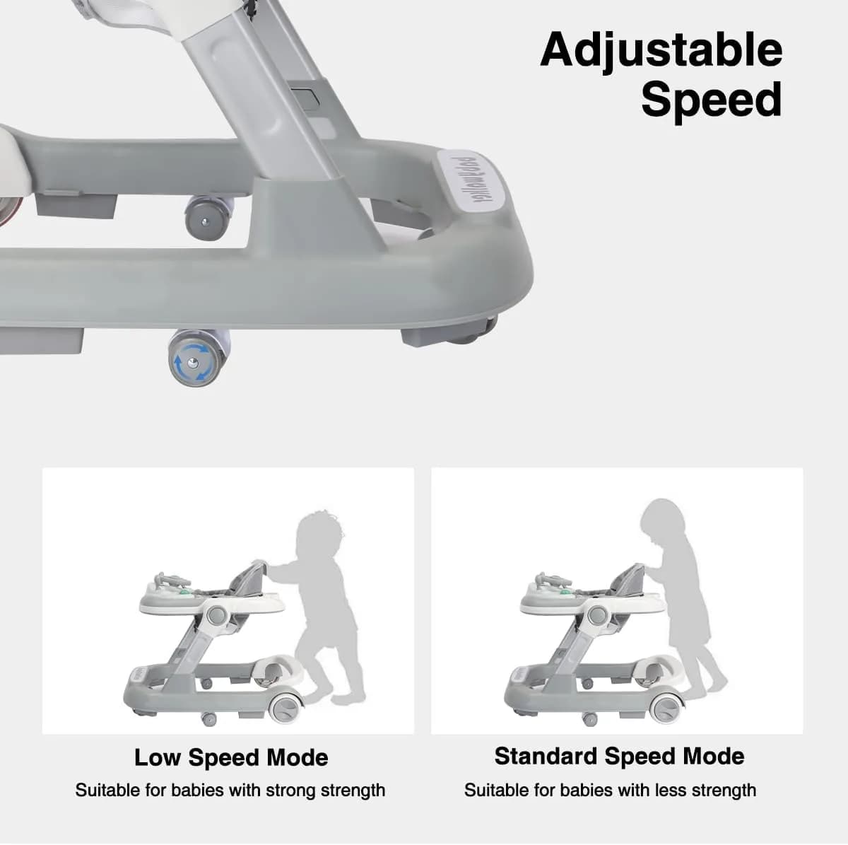 Trotteur 2 en 1 pour bébé, trotteur pour tout-petits avec plateau d'alimentation amovible et plateau