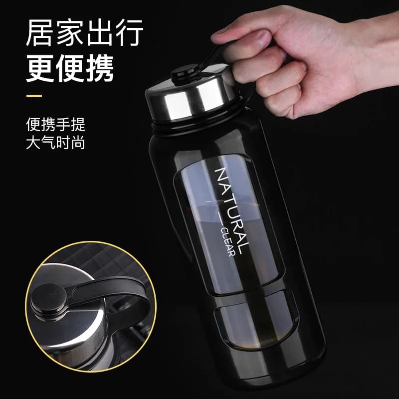 Bouteille d'eau en verre de grande capacité de 1 litre, Anti-brûlure adaptée à la salle de sport d'é