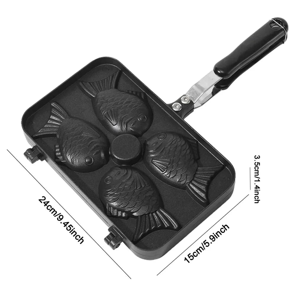 Cuisine japonaise Taiyaki Double poisson en forme de Dessert chaud gaufre gâteau fabricant casserole