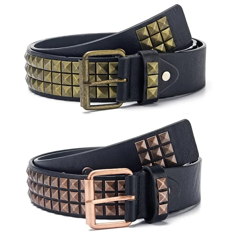 Mode nouvelle perle carrée Rivet ceinture métal pyramide ceinture hommes et femmes Punk matériel jea