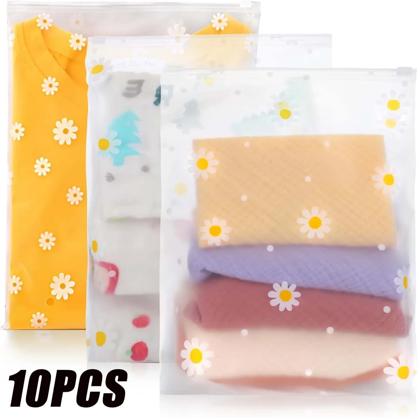 Sacs à fermeture éclair réutilisables, 5/10 pièces, sacs de rangement en plastique pour vêtements de