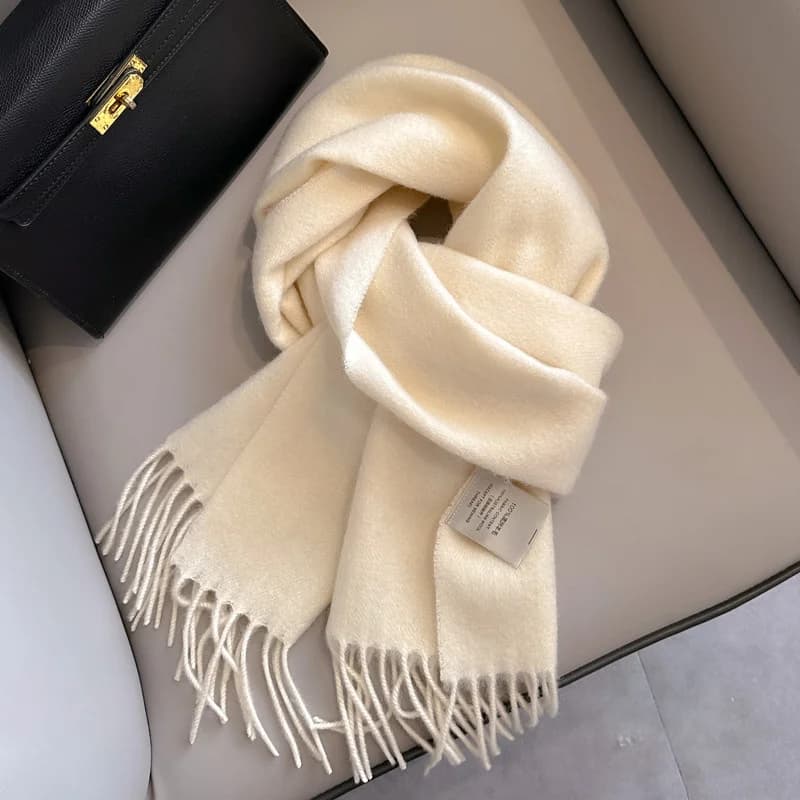 Luxe 100% laine écharpe femmes solide hiver cachemire mouchoir chaud Pashmina femme dame châle Hijab