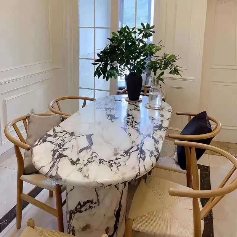 Table basse en marbre naturel sur mesure de toutes tailles, table à thé de luxe minimaliste pour sal