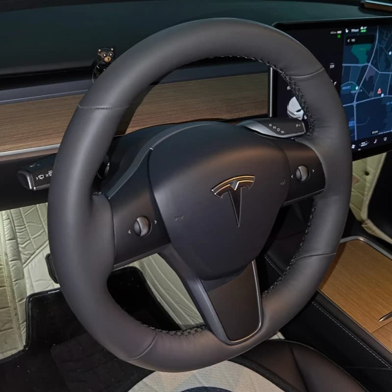 Couverture tressée de volant de voiture personnalisée, 100% adapté au modèle 3 de Tesla 2017 2018 20