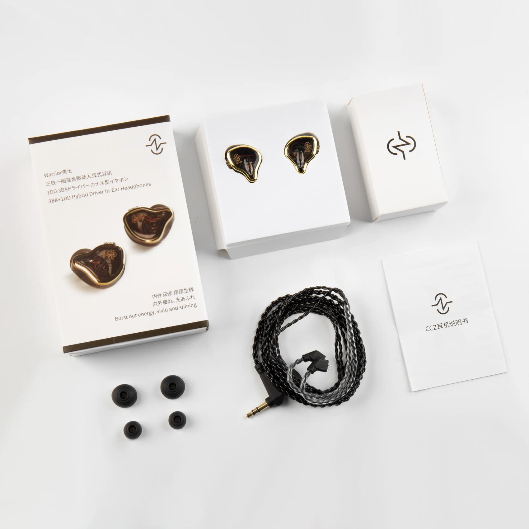 CCZ Warrior – écouteurs intra-auriculaires hybrides 3BA + 1DD, connecteur à 2 broches, casque filair