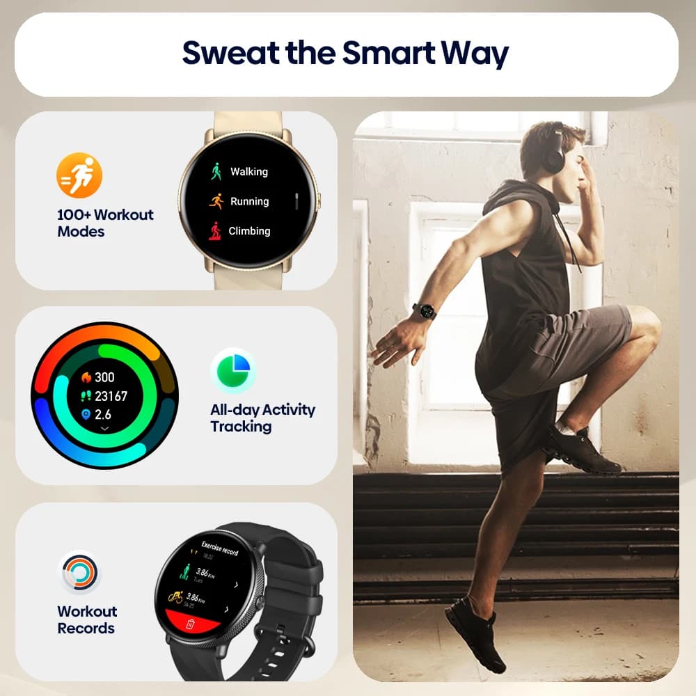 Zeblaze-Montre intelligente GTR 3 Pro pour homme et femme, écran AMOLED, passer et répondre à des ap