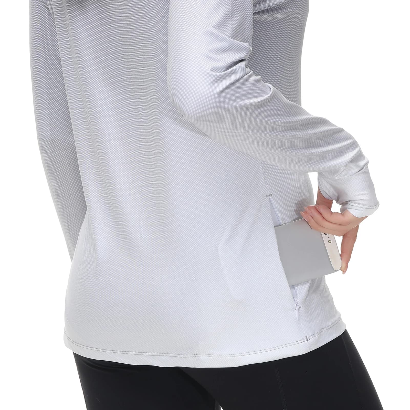 Bassdash-Sweat à capuche de pêche pour femme, chemise avec masque facial, trous pour les pouces, FS2