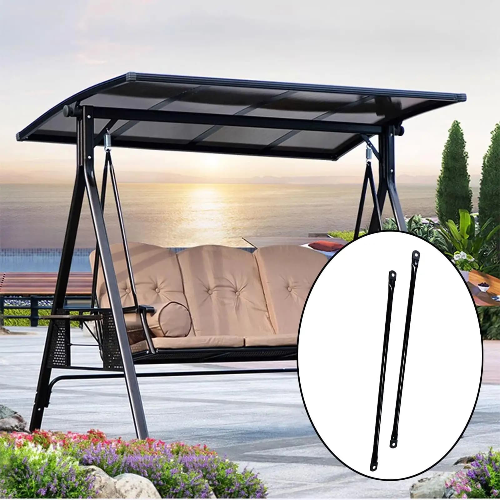 Barre de remplacement pour balançoire, tige métallique robuste, accessoires de balançoire d'extérieu