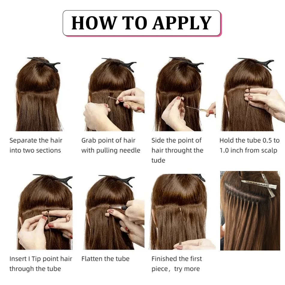 PLADIO Extensions de cheveux droites I Tip Extensions de cheveux naturels humains Capsule de kératin
