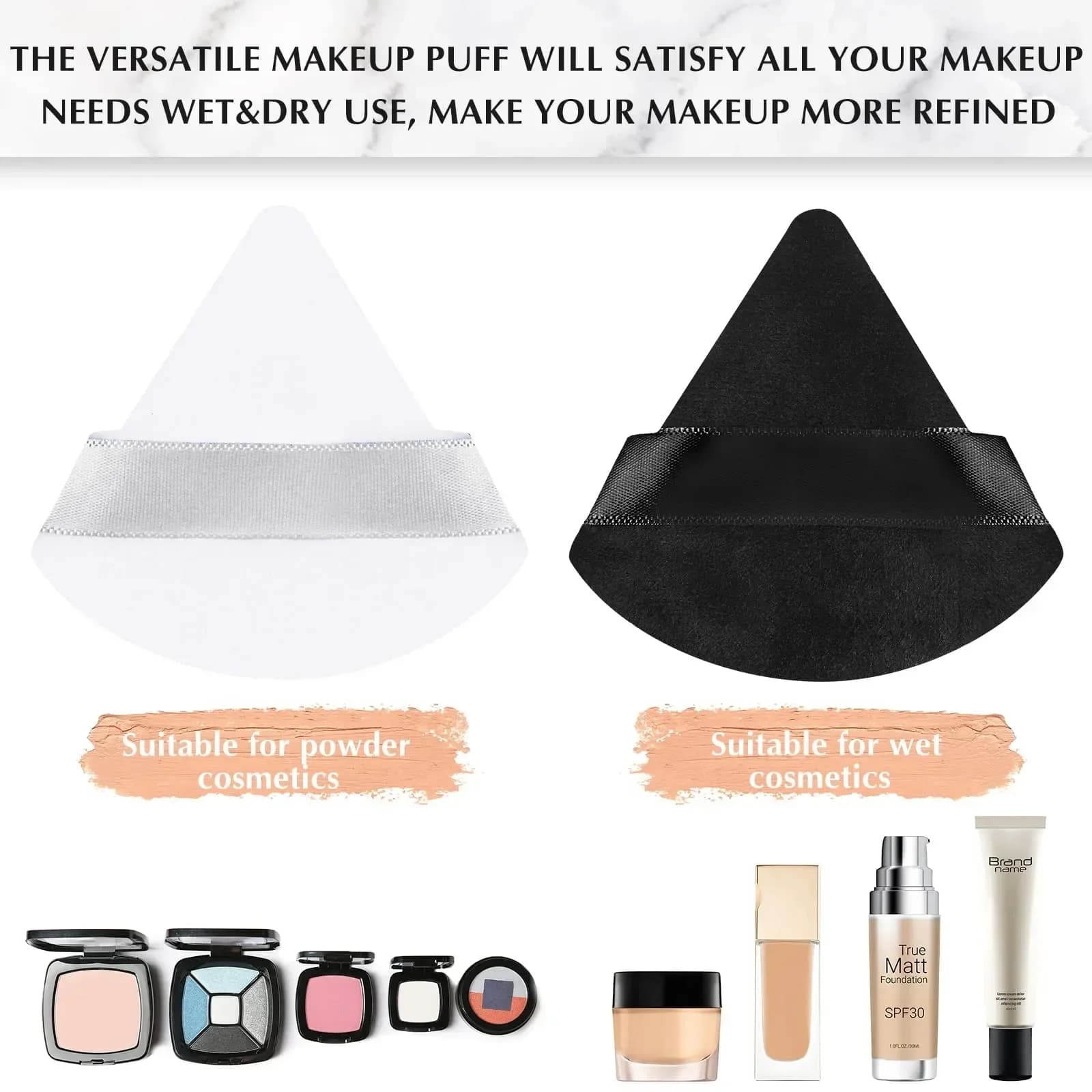 10/20 pièces Triangle velours poudre bouffée Pizza farines Mini visage maquillage éponge cosmétiques