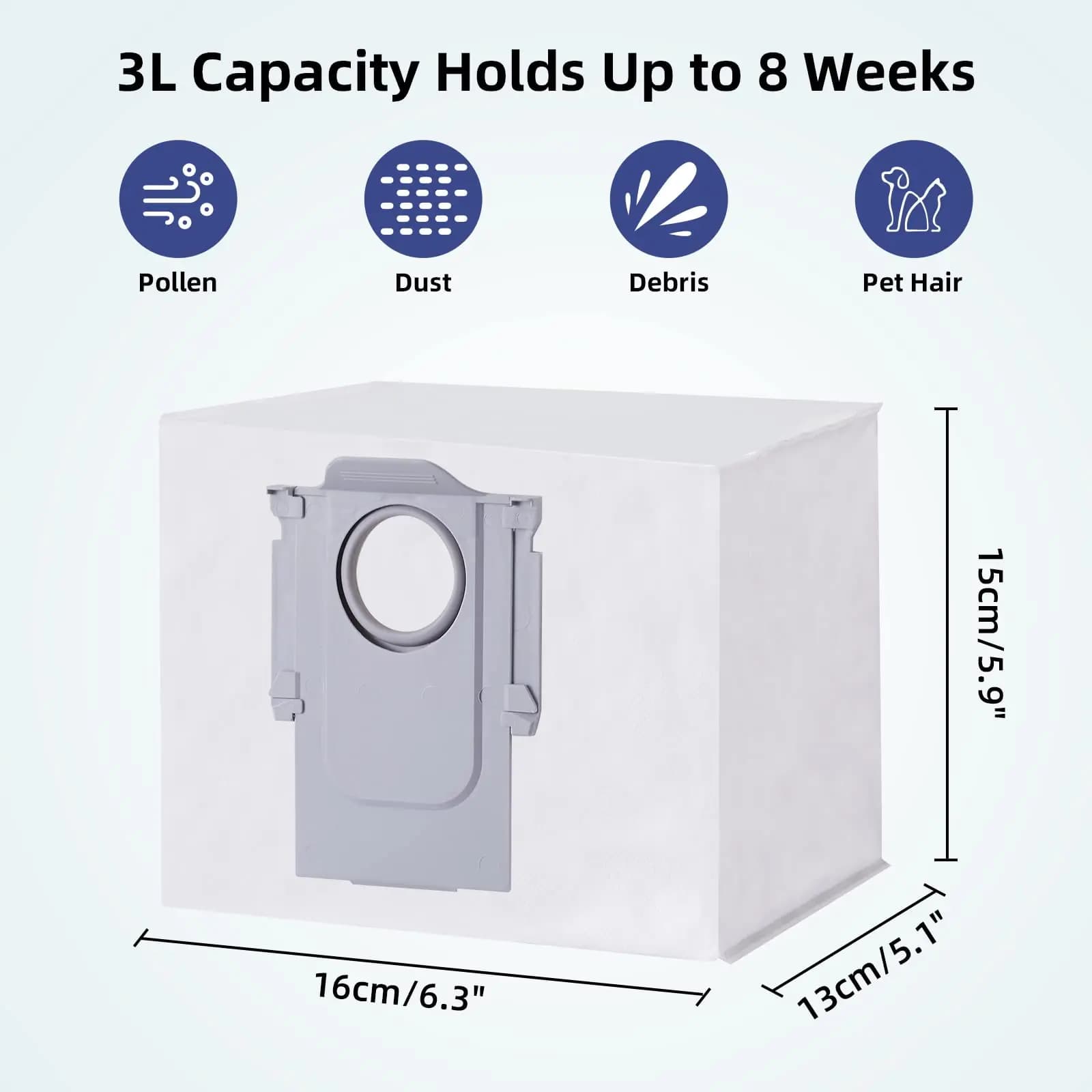 Sac à poussière de remplacement pour aspirateur Roborock S8 + / S8 Pro Ultra / S7 MaxV Ultra / S7 Pr