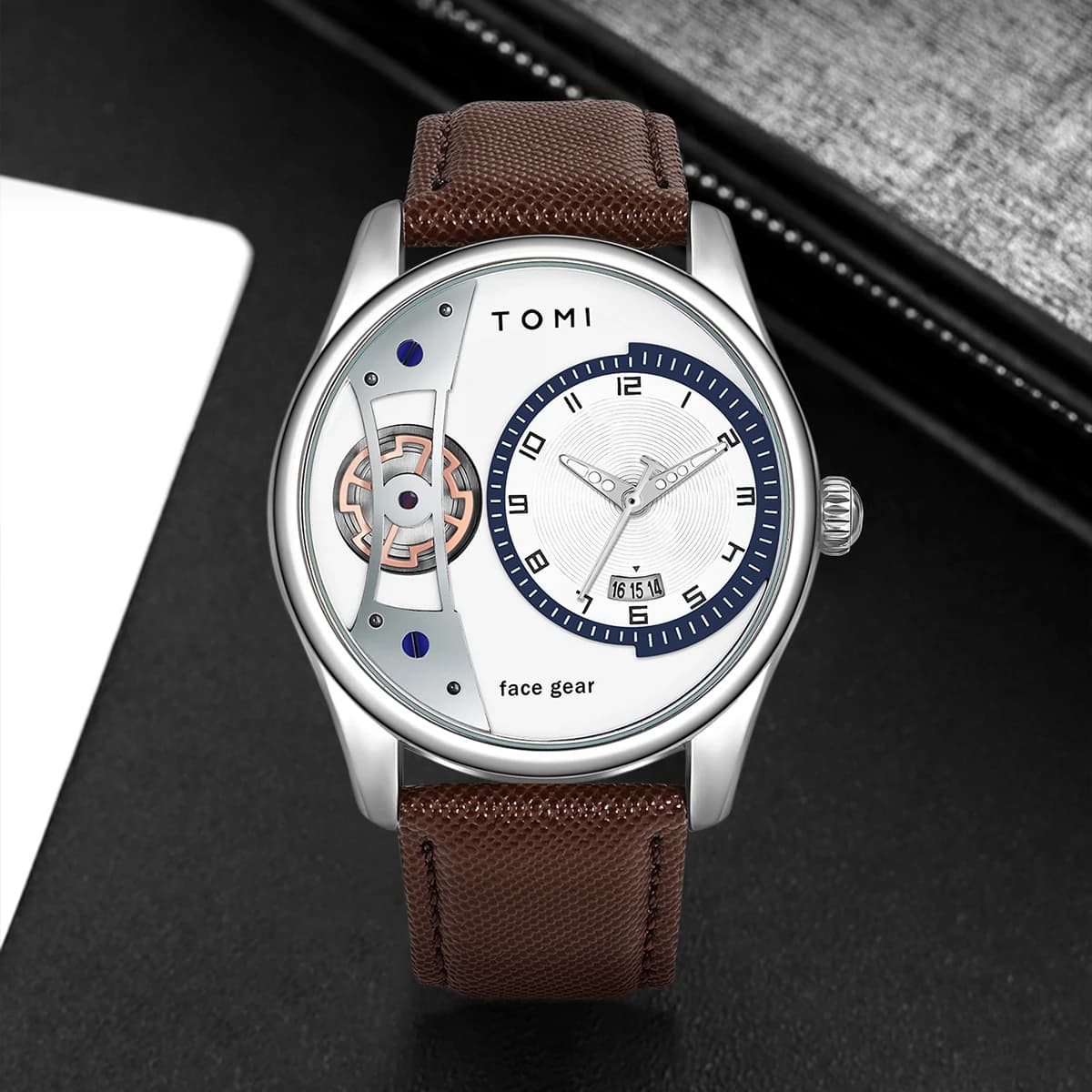 TOMI – coffret cadeau pour hommes, montre à Quartz d'affaires minimaliste, de luxe, polyvalente, Dou