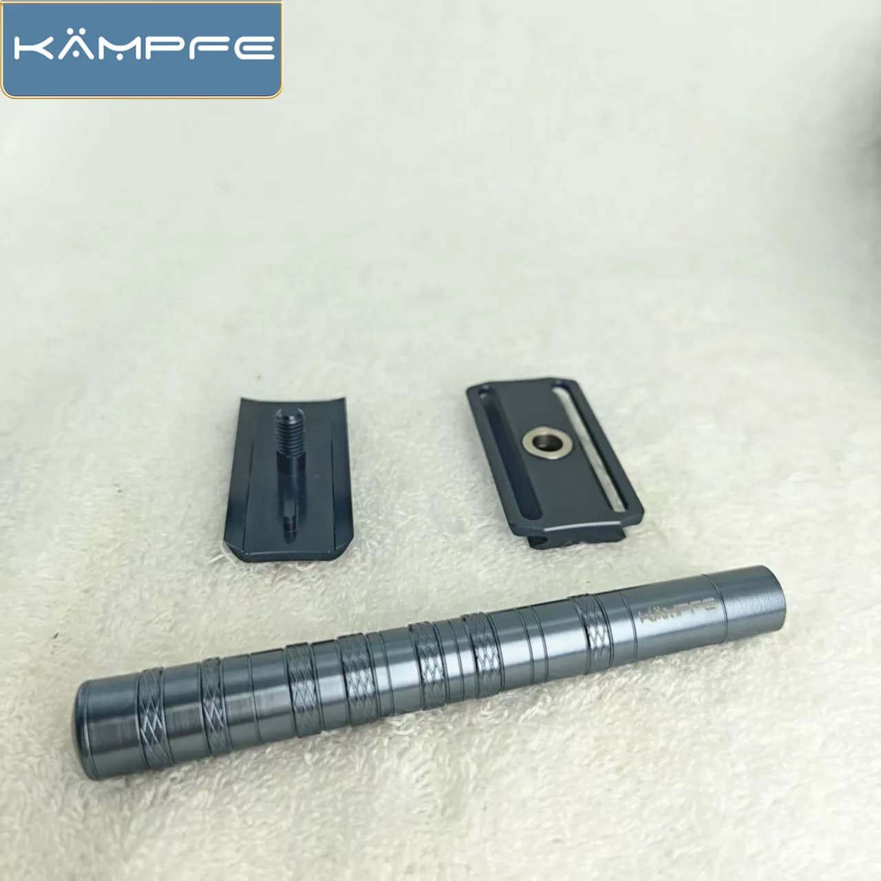 Rasoir manuel en aluminium KAMPFE, outil d'épilation de sécurité traité par CNC avec 5 lames de rech