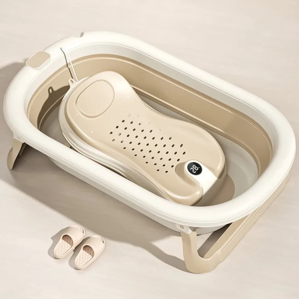Support de bain pour bébé avec indicateur de température, support de bain antidérapant, siège de bai