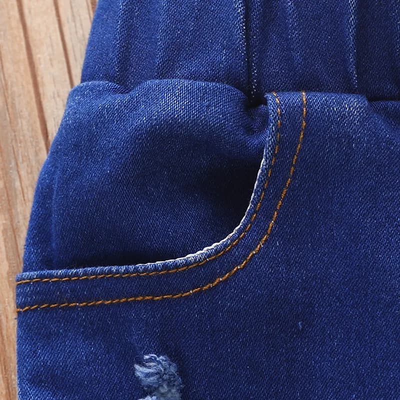 Jean moulant pour bébés filles, pantalon en Denim à trous, décontracté, extensible, évasé, vêtements