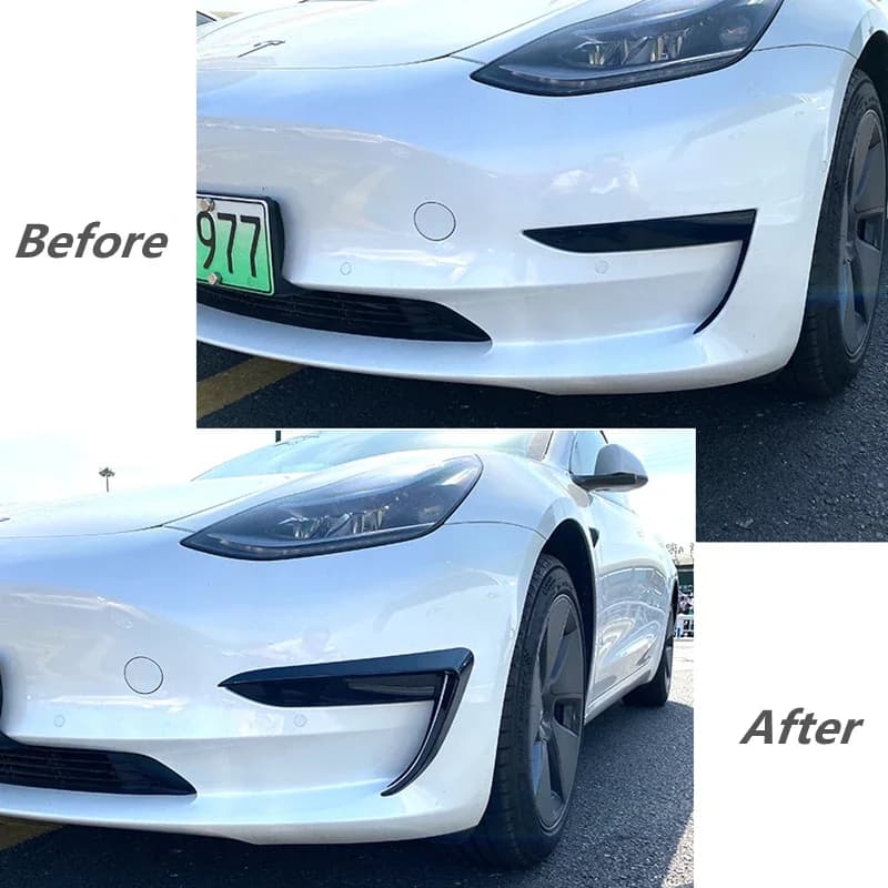 Couvercle de pare-chocs avant, couteau à vent pour Tesla modèle 3 Y ABS, garniture de phare antibrou