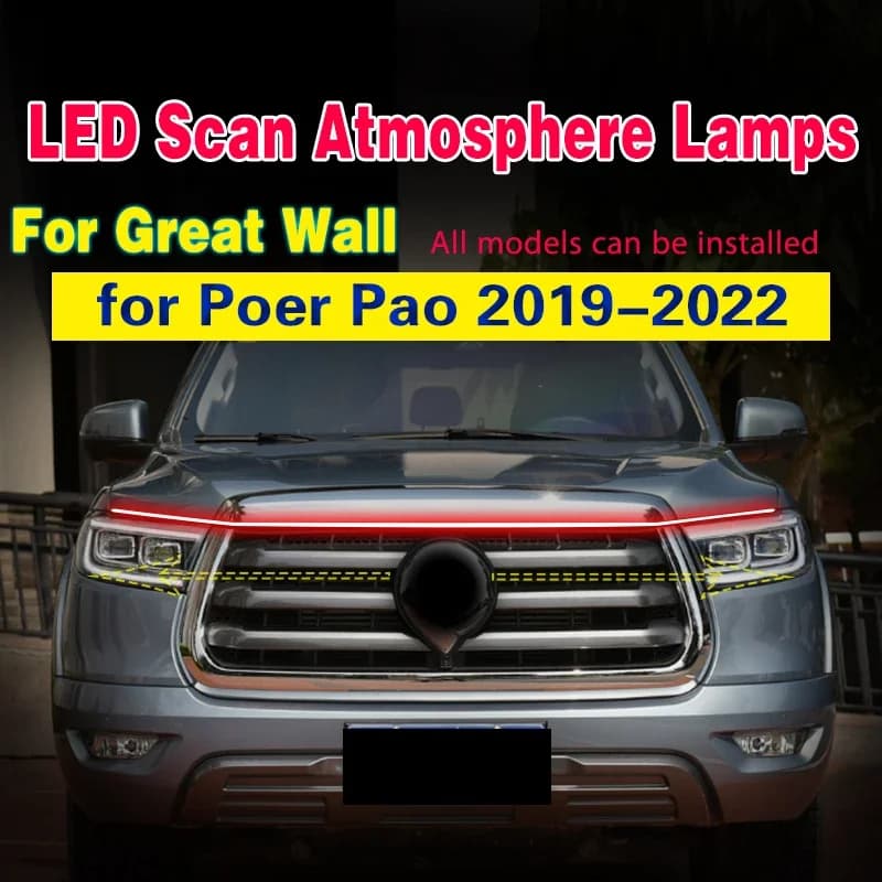 DRL pour Great Wall Poer Pao 2019-2022 universel balayage démarrage LED feux de jour antibrouillard 