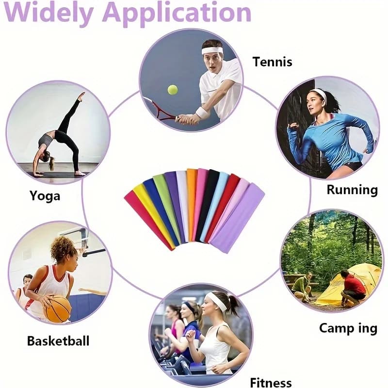 Bandeaux de sport élastiques couleur bonbon pour femmes, bandeaux extensibles, bandeaux anti-transpi