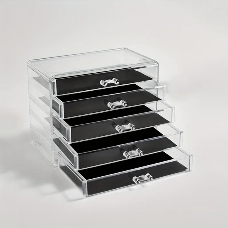 Tiroir acrylique transparent à 3/5 couches, organisateur de bureau pour bureau, porte-crayons, grand