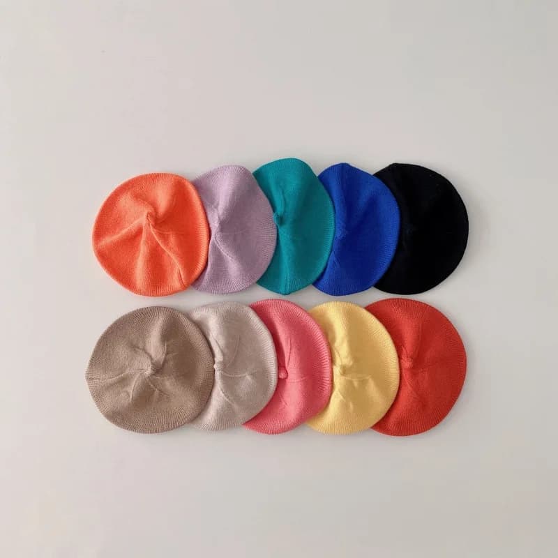 Béret en tricot pour bébé, chapeau de peintre pour nouveau-né, mode française, automne hiver, casque