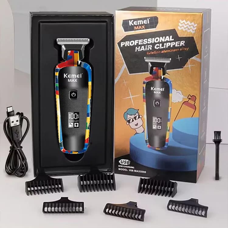 Kemei KM-MAX5090 Original Rechargeable Électrique Tondeuse À Cheveux Impression Graffiti Tondeuses T