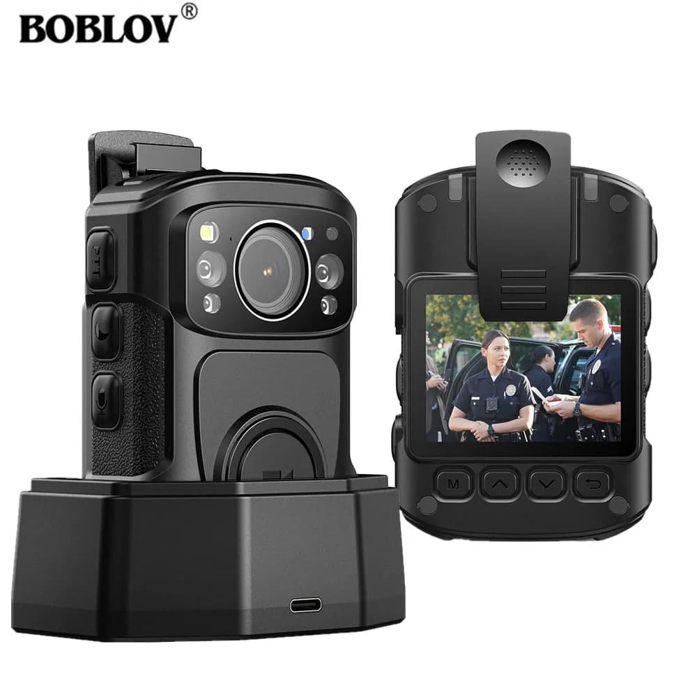 BOBLOV caméra corporelle B4K5 256G 4K IP68 caméra de Police 11 heures enregistrement vidéo Vision no