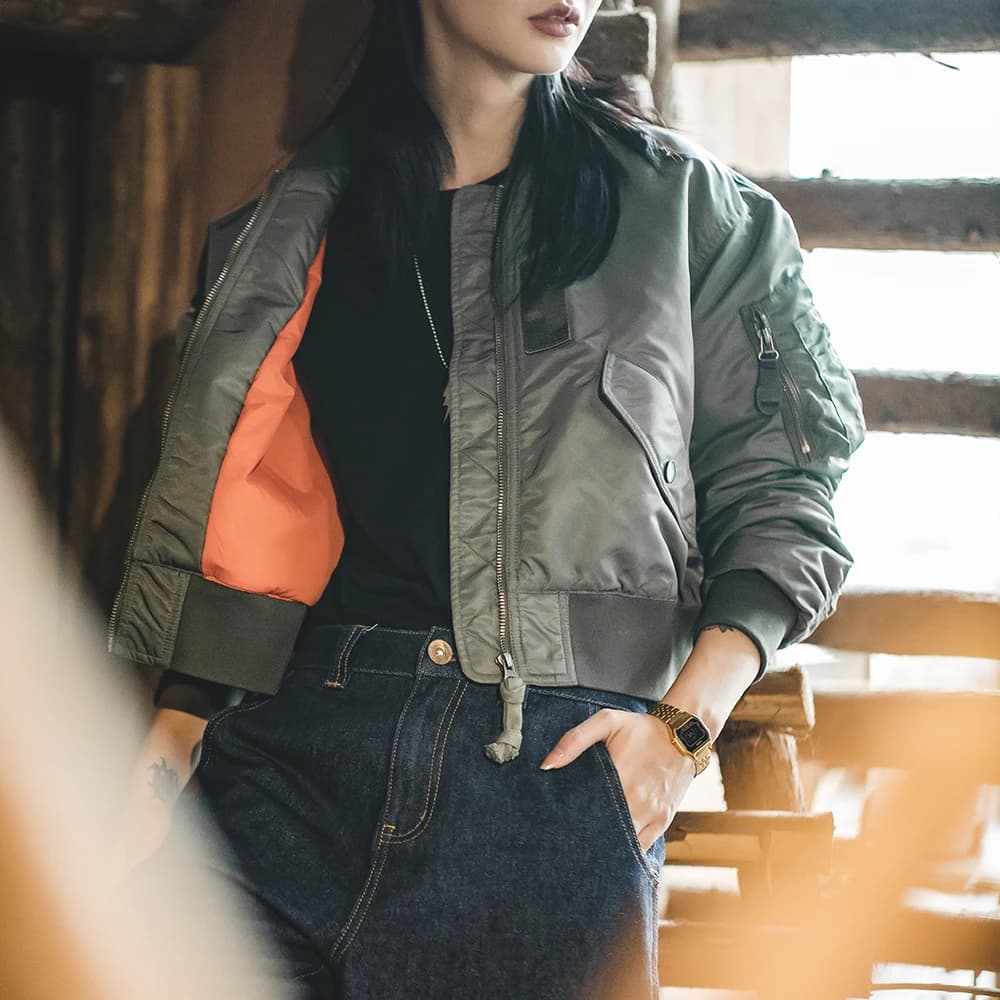 Maden-Veste de baseball en coton épaissi pour femme, veste coupe-vent, veste décontractée, automne e