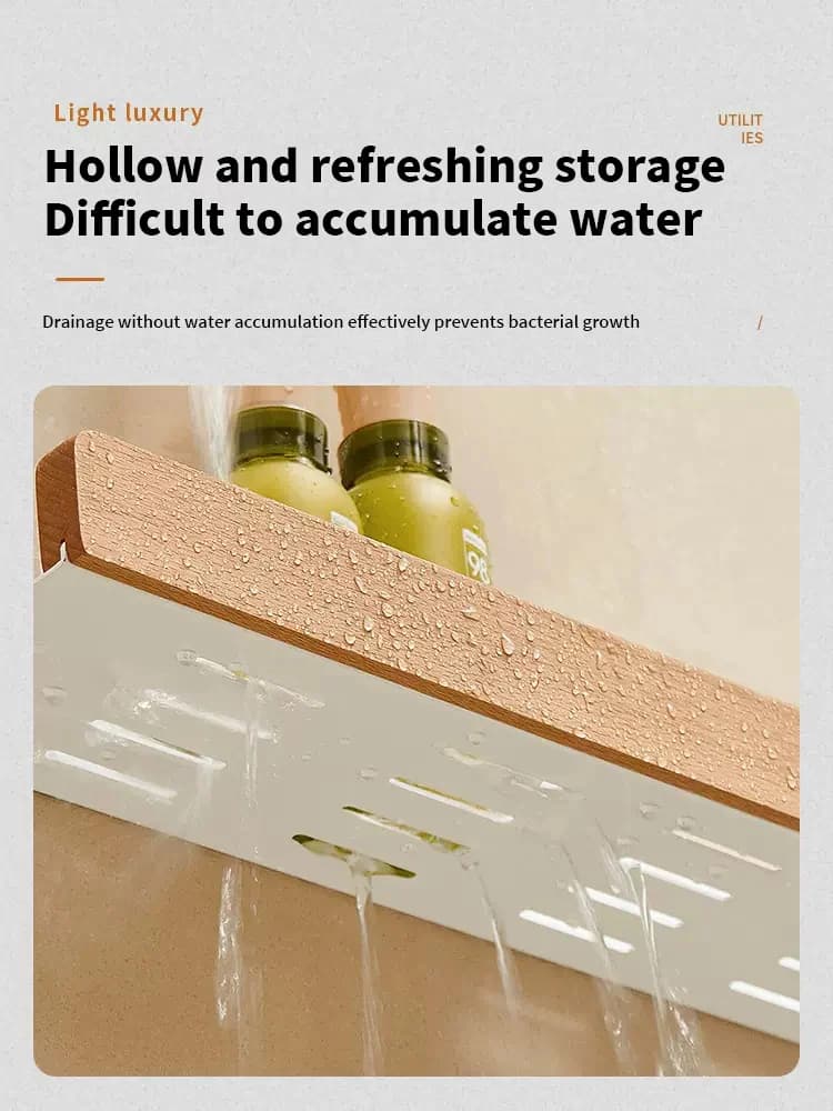 Bois aluminium étanche pour salle de bain étagères shampooing maquillage support de rangement access