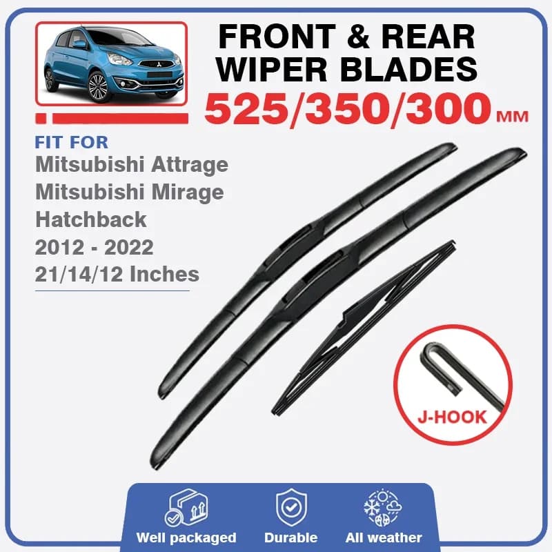Pare-brise d'essuie-glace avant et arrière, accessoires de voiture, Mitsubishi Mirage URA back 2012-