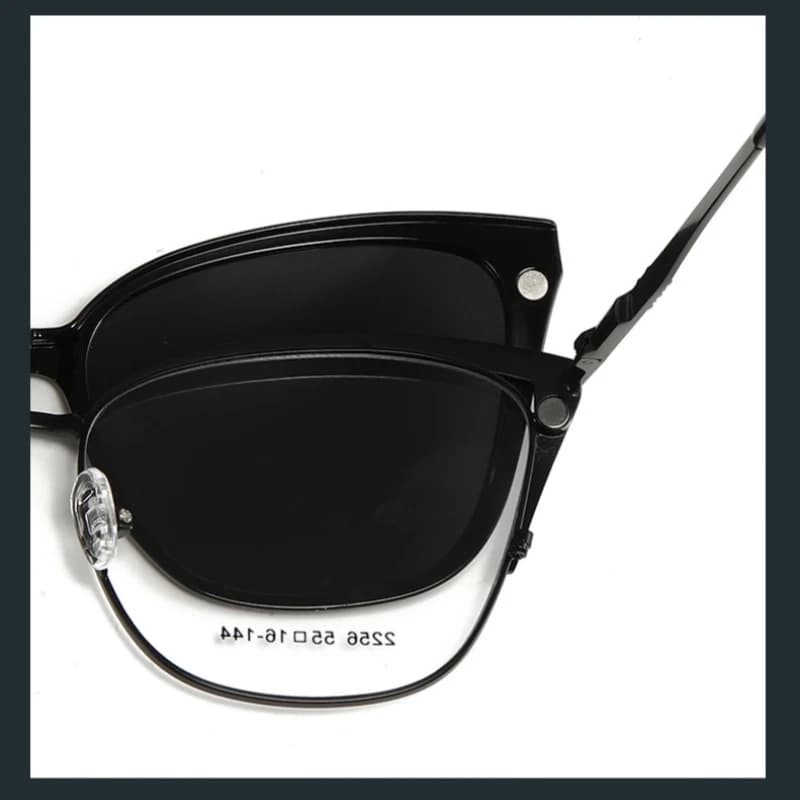 YIMARUILI mode magnétique polarisé lunettes à clipser rétro oeil de chat alliage optique Prescriptio