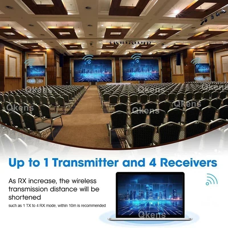 50m sans fil HDMI Extender vidéo émetteur récepteur 1 à 2 3 4 1x4 affichage pour TV Box caméra ordin