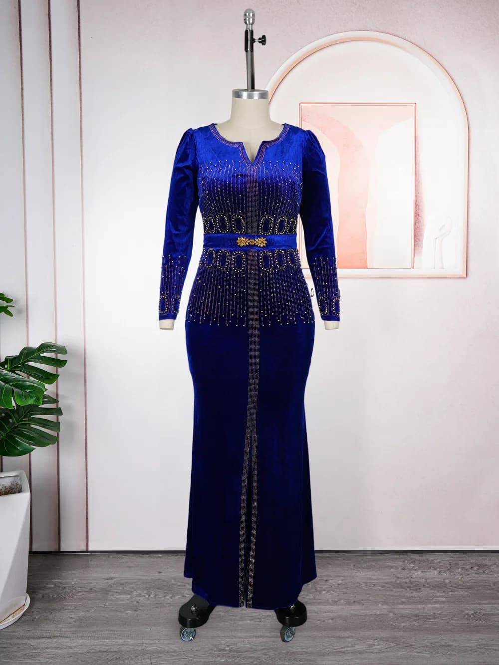 Robe de soirée de luxe pour femmes, élégante, manches longues, style sirène, pour mariage, anniversa