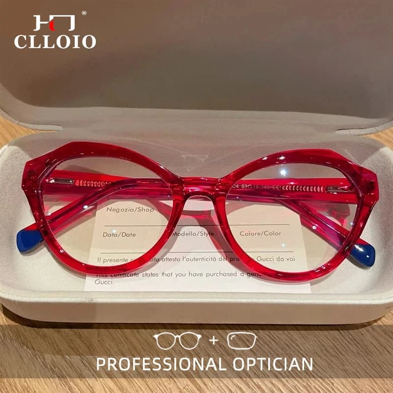 CLLOIO nouvelle mode oeil de chat Anti lumière bleue lunettes de lecture pour femmes personnalisable