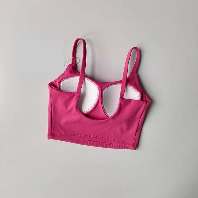 Haut de soutien-gorge de sport pour femmes, push up, rembourré fixe, hauts push-up, gilet de fitness
