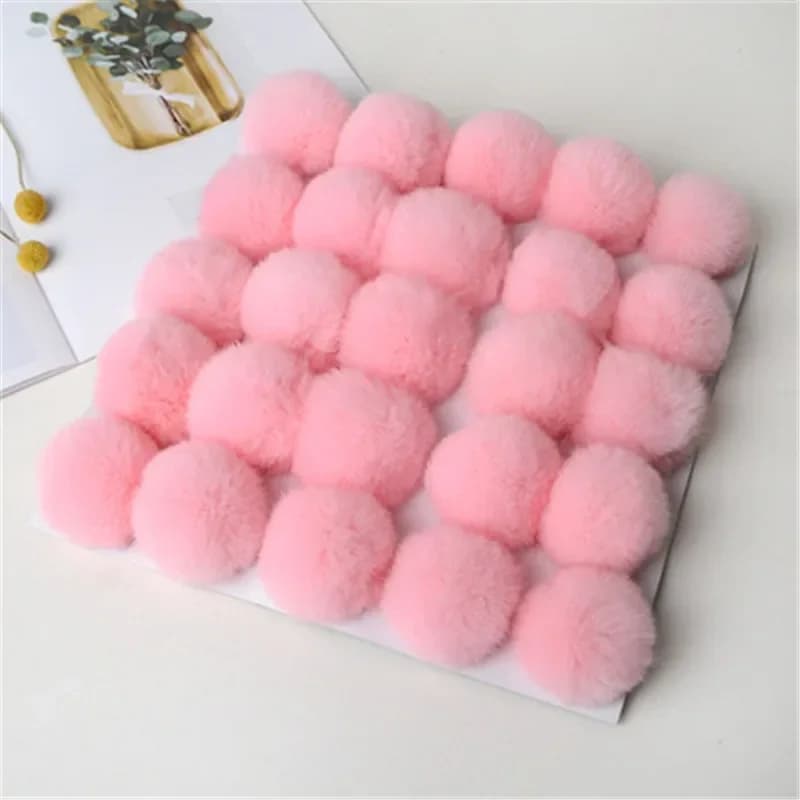 Pompons en fourrure moelleuse de 5 cm, 6 cm, 8 cm, pompons doux pour bricolage, pour porte-clés, cou