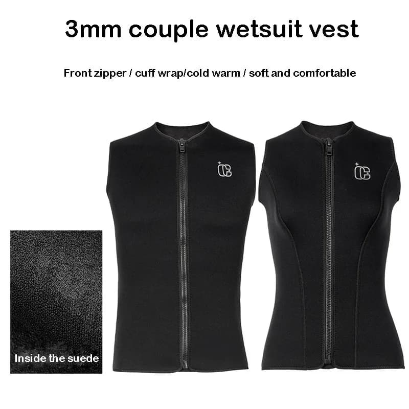 3mm hommes femmes plongée surf gilet néoprène sans manches velours costume kayak plongée en apnée na