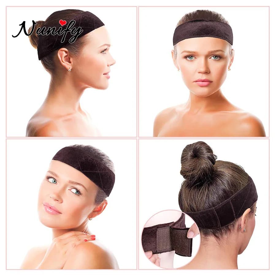 Nunify anti-dérapant doux velours femmes perruque poignées bandeau réglable porte-perruque velours p
