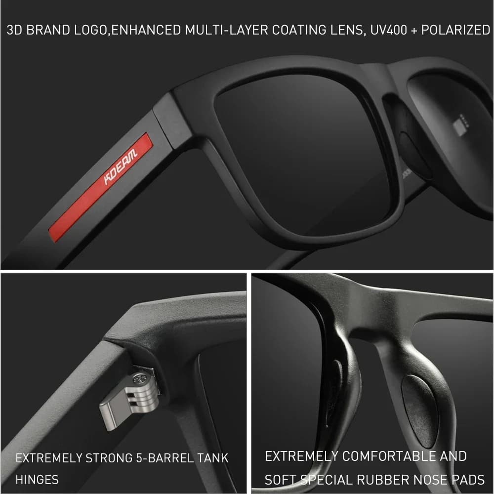Nouvelles Lunettes de Soleil Polarisées KDEAM 2025 pour Hommes, Monture Blanche, Protection UV400, V