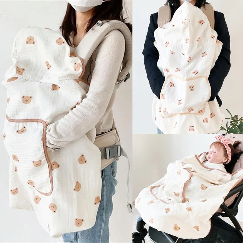 Couverture de poussette en mousseline pour bébé, lange d'emmaillotage pour nouveau-né, couverture de