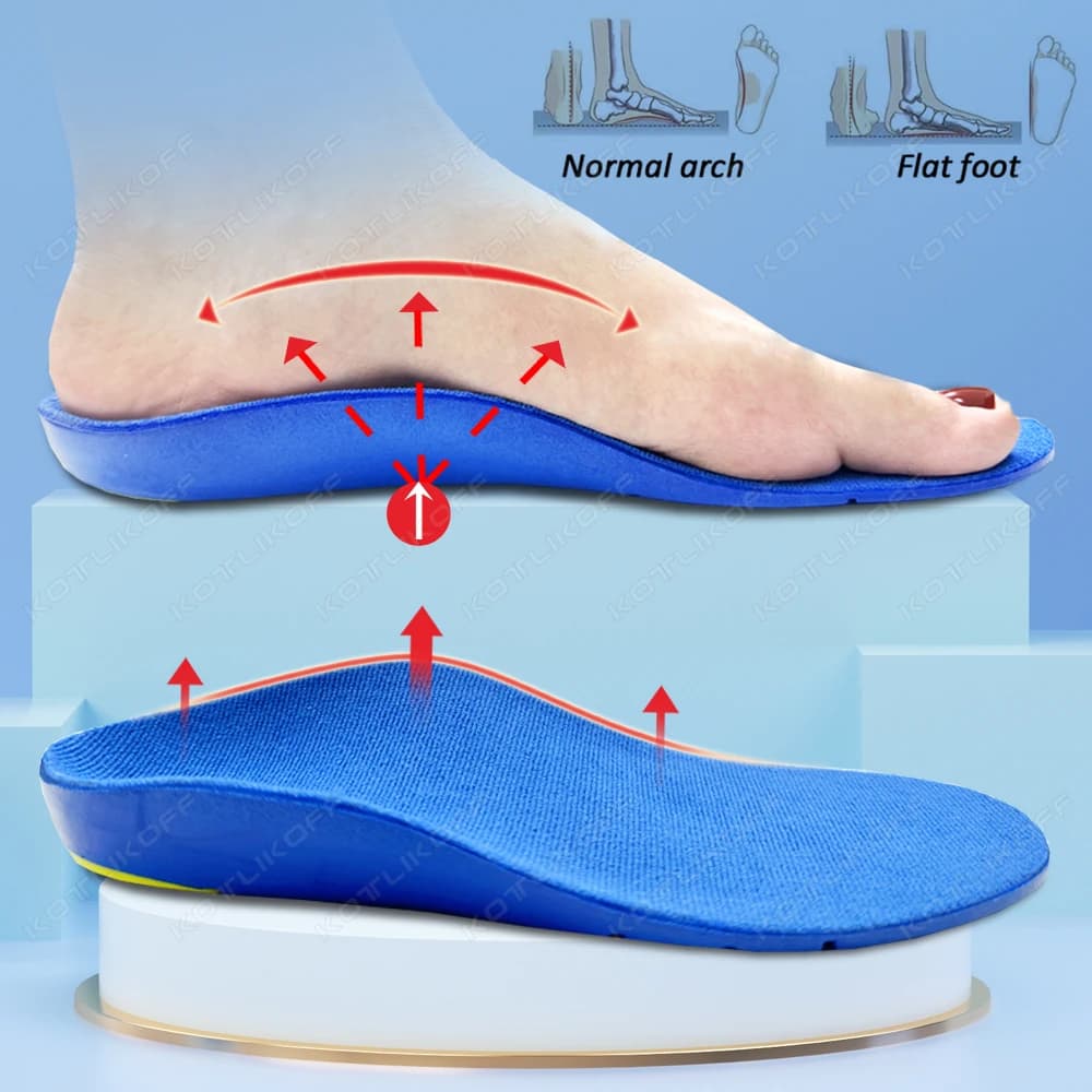 Semelles orthopédiques pour enfants et adultes, Support de voûte plantaire pour pied plat, arc haut,