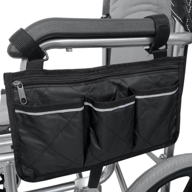Sac de rangement latéral pour accoudoir de fauteuil roulant, poche Portable adaptée à la plupart des