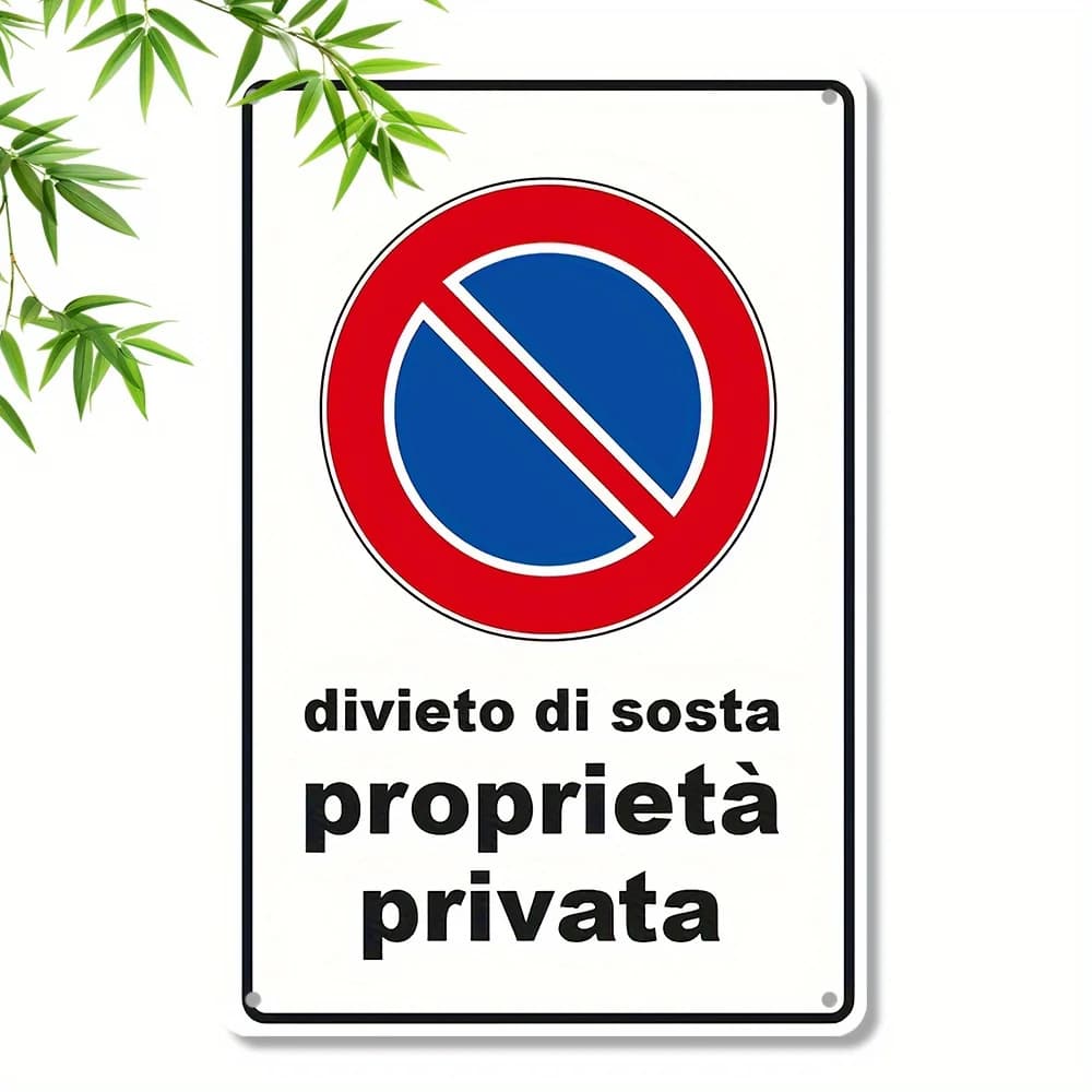 Signalisation rectangulaire en fer "Pas de stationnement, propriété privée", Plaque décorative mural