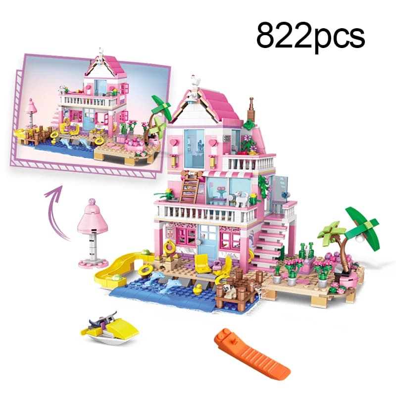 Décennie s de construction de maison de ville pour enfants, ensembles de quai de plage, vacances d'é