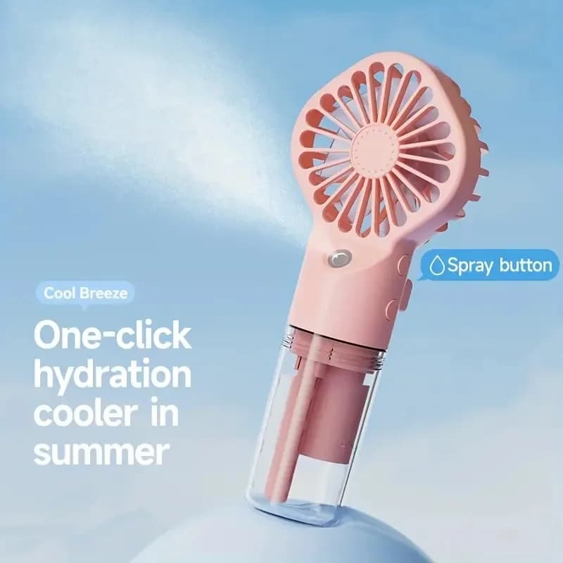 Ventilateur de brumisation portatif rechargeable - Mini ventilateur de vapeur rechargeable par USB à