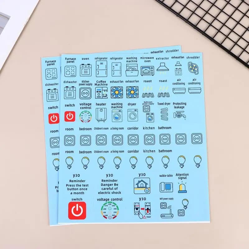 Étiquette décorative pour panneau de disjoncteur électrique, autocollant décoratif, Version anglaise