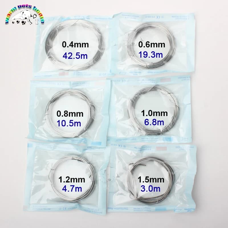 Fils orthopédiques en acier inoxydable médical, fil de cerclage 0.4-1.5mm, Instruments vétérinaires
