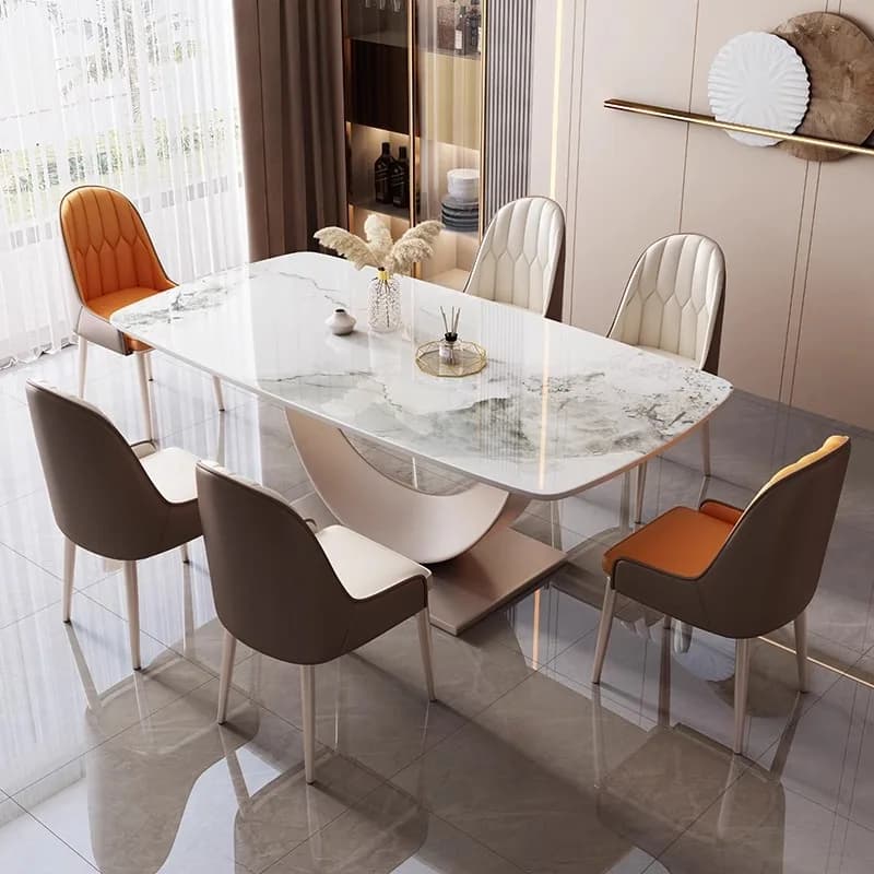Chaises rectangulaires modernes en marbre pour salle à manger, table de cuisine, salle de réception,